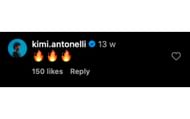 Kimi Antonelli's comment on Francesco Bagnaia's Instagram post | Source: Instagram